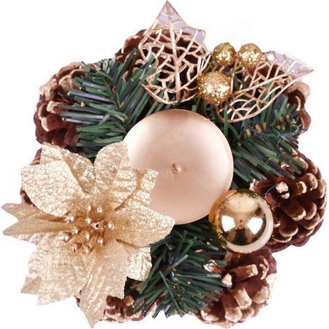Dekorative Weihnachtskerzenhalter für festliche Tischdekorationen, 2er-Set, goldfarben, perfekt für ein stimmungsvolles Dinner. (1/5)