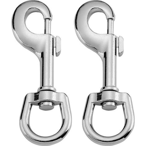 Mosquetón giratorio de acero inoxidable de 2 piezas - Mosquetón para correa de perro y gato para mochila de senderismo (1/5)