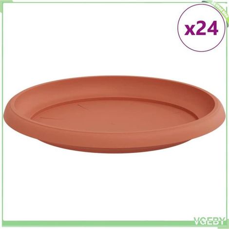 Plateau à fleurs - FAFEICY - 42020317 - Rond Ø21,5 cm - Rouge brique - Plastique (pack 24) (1/5)