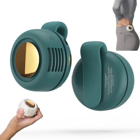 Mini ventilador portátil silencioso sin aspas con clip，pequeño ventilador con clip de 3 velocidades para camisa (verde) (1/5)