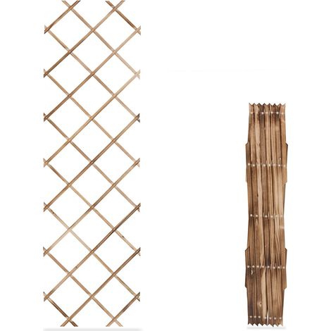 Lot de 3 tuteurs à tomates extensibles jardin 250 x 120 x 10 cm en bois de sapin naturel (1/3)