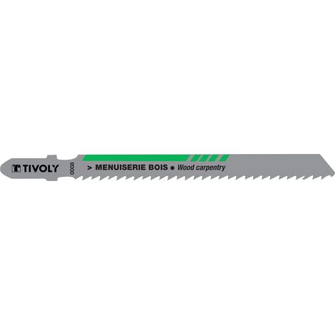 Tivoly • 2 Lames de Scie Sauteuse • Coupure Droite • Coupe Précise • Attache Type T • Pour la Menuiserie (1/2)