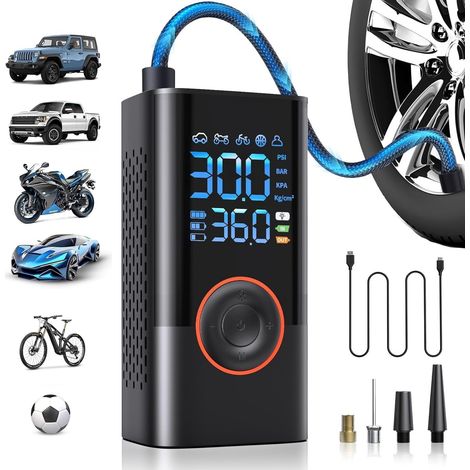 Gonfleur Pneus Voiture, Gonfleur Pneus Voiture Electrique Sans Fil (1/5)