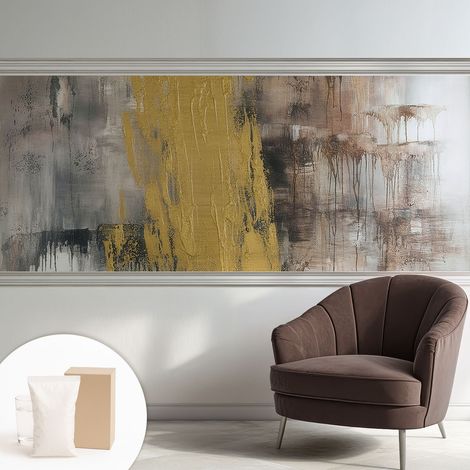 Papier peint intissé avec imprimé pour décoration intérieure pour rénovation a motif - Colle incluse gratuite Vision abstraite 250x104 cm (1/5)
