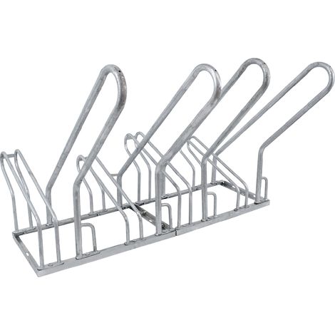 Fahrradständer für 4 Fahrräder 140x40x83 cm Stahl feuerverzinkt 2x2 höhenversetzt mit Anlehnbügel (1/5)