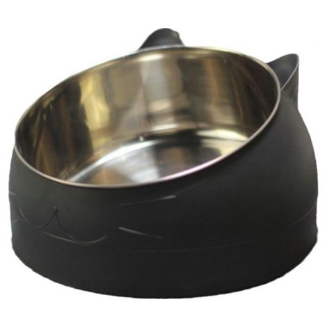 Futternapf aus Edelstahl – 15° Neigungswinkel – 400 ml – Halsschutz – Geeignet für Trocken- und Nassfutter – Blau (1/5)