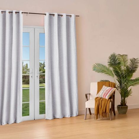 Rideau Isolant Effet Laine "Kys" 140x260cm Bleu Minéral