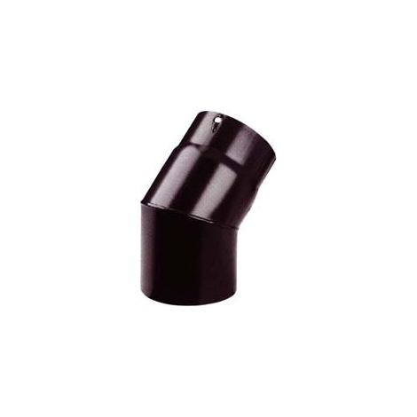GOMITO 45  ° PORCELLANATO PER STUFE A LEGNA NERO OPACO PESANTE MM.12   EE ¸ cm.13    SAVE