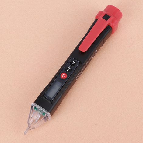 Digitaler berührungsloser Strom- und Spannungsprüfer, Messstift, AC121000V (Schwarz/Rot) (1/5)