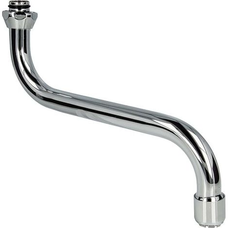 Auslauf für Wandarmatur, Niederdruck, Edelstahl, Chrom – 3/4-Zoll-Anschluss, Länge 250 mm (1/5)