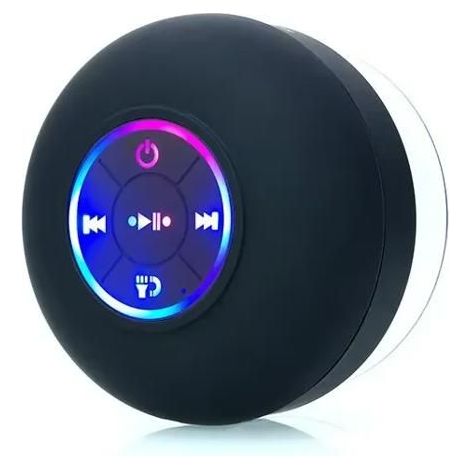 Noir, mini haut-parleur Bluetooth étanche IPX4, basses puissantes, micro mains libres, portable pour plage, voiture, piscine (1/4)