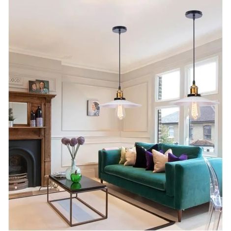 Lot de 2 Lampe Luminaire Industrielle Moderne,Lustre Plafonnier Vintage Ajustable Style Edison pour Salon Chambre (1/4)