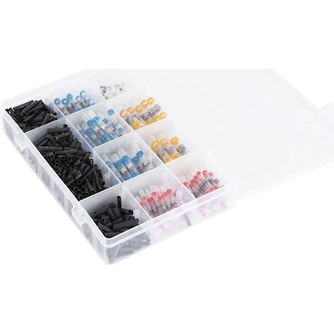 600 pièces de connecteurs de bornes étanches, thermorétractables et colorés en polyoléfine, pour soudure bout à bout. (1/5)