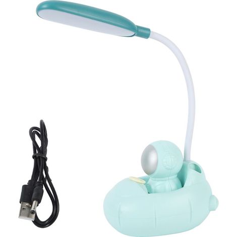 Lampe de bureau LED Flexible à Batterie Intégrée Astronaute Éco 250mAh ABS Blanc pour Étude/Lit USB (1/4)