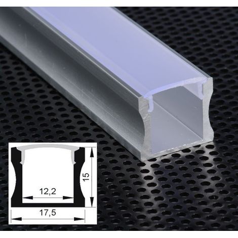 Profilo Alluminio lineare U alto Strisce Strip LED Barra Rigida Copertura Opaco (1/5)