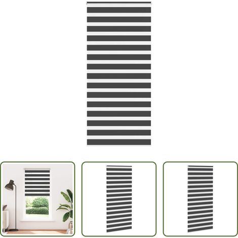 vidaXL Store solaire - Store zèbre noir 110x230 cm largeur du tissu 105,9 cm polyester (1/5)