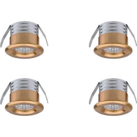 CHOYCLIT 4er Set Mini-Einbaustrahler LED 3W Warmweiß Gold