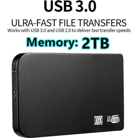 Disque dur externe portable - - 2 To - USB 3.0 - 7200 tr/min - 2,5 pouces (1/4)