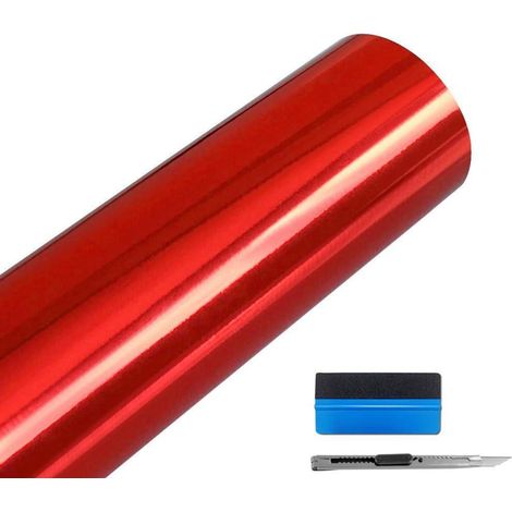 Auto Vinylfolie selbstklebend 5cm x 900cm Rot, blasenfrei, rückstandslos entfernbar (1/5)