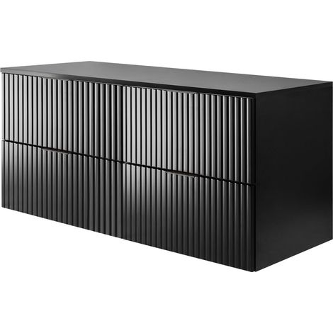 Mobile lavabo, Nero, 120 (2 x 60) x 57 x 46 cm, maniglia nera + Piano (1/5)