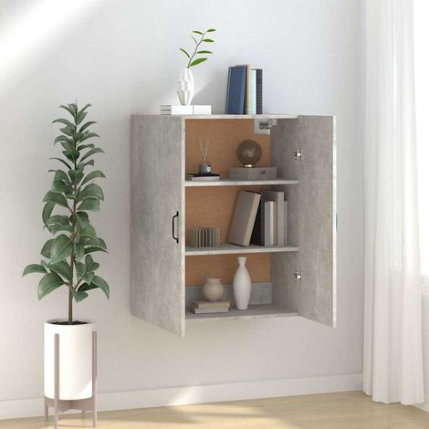 vidaXL Hanging Cabinet Concrete Grey 69,5x34x90 cm Engineered Wood (1/5)