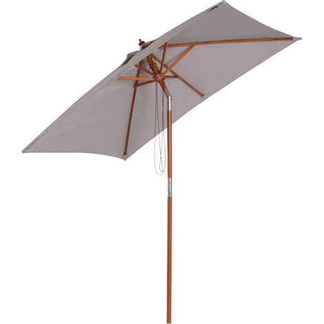 Sonnenschirm Knickbarer Gartenschirm Strandschirm 3-stufig einstellbar Tannenholz+Polyester Grau 200 x 150 x 235 cm
On-Site
