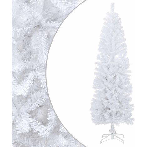 Artificial Slim Christmas Tree 180 cm PVC and Steel White vidaXL (1/5)
