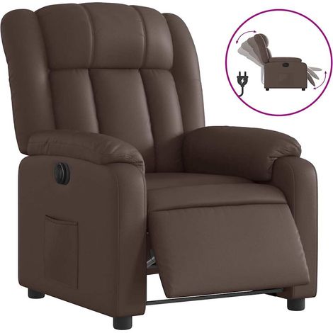 Fauteuil de Salon,Chaise,Fauteuil inclinable électrique Marron Similicuir CFW864181 (1/5)