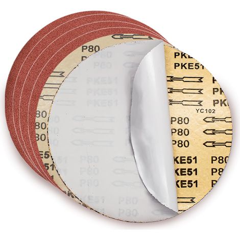 Disque de Ponçage 230 mm. 9 inch Disques abrasifs,Papier abrasif autocollant (PSA) Grain 5 X P 60/80/120/180/240/320 pour ponceuse stationnaire à bande et à disque (30pcs) (1/5)