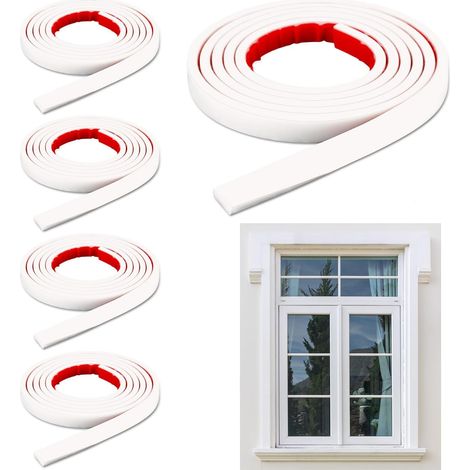 Kit de 5 Grilles de Fenêtre, 10 m au Total Inserts de Grille de Fenêtre Auto-Adhésifs Moulures à Décoller et à Coller pour Murs Moulures de Décoration pour Cadres de Fenêtres (1/5)
