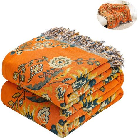 Manta bohemia ultrasuave 100% algodón, 150x200 cm, transpirable, para todas las estaciones, para sofá cama, cojín decorativo ligero para perros, estilo 4 (1/5)