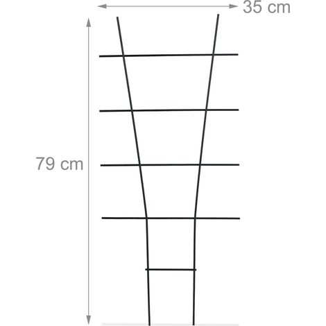 Set de tutores para plantas de metal resistente 79 x 35 x 1 cm para jardín soporte práctico en negro 130016835 (1/3)