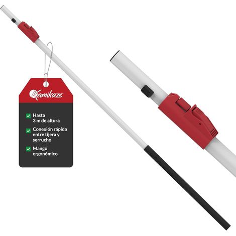 KAMIKAZE Pértiga Telescópica Multiherramienta 2 Tramos 1,5 a 3 m. Aluminio Anodizado con Funda, Empuñaduras de Polipropileno.Compatible con Serruchos MT330BH MT360BH y Tijera MT63 (1/5)