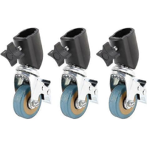 3 ruedas de estudio resistentes de 22 mm, adecuadas para soportes de iluminación y brazos de estudio. (1/4)
