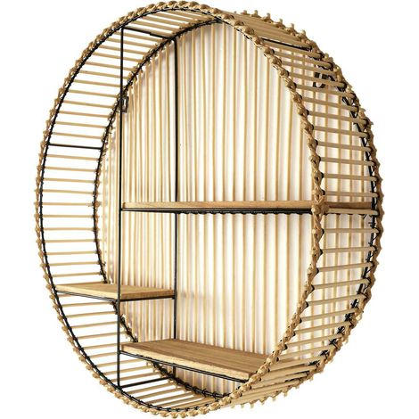 Bali ROUND Hängeregal Boho Style RATTAN 3 Regale (1/4)