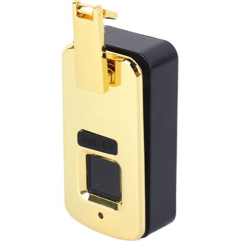 Cadenas à empreinte digitale, petit cadenas électrique intelligent intégré pour sac, valise, voyage, alliage d'aluminium, 3,7 V, or (1/5)
