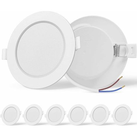 Lot de 6 LED Spot Encastré, haute luminosité, Spots LED Encastrables Plafond, 9W equivalent 72W incandescence, AC 230V, Lumière naturelle 4000K, pour salle de bain, salon, Ф90-110mm (1/4)