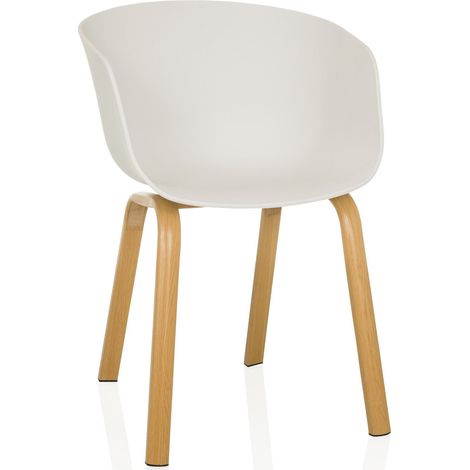 Dining Stuhl / Schalenstuhl OSLO W Kunststoff weiß hjh LIVING (1/5)