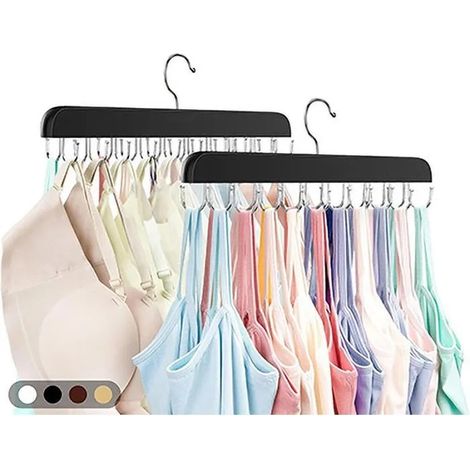 Lot de 2 porte-soutiens-gorge avec 20 crochets pliables, gain de place pour débardeurs, cravates, écharpes, chapeaux. Organisateur r (1/5)