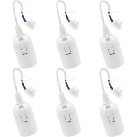 Stück E27 Lampenfassung E27 Glühbirnenhalter Renovierungsfassung Weiß Baufassung mit Kabel Baustellenfassung 4A 250V Lampensockel Pendelleuchte Fassung (max. 60W)-Crezuo