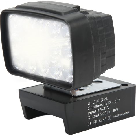 Lumière de travail LED SMD sans fil 8W 900LM, lampe rechargeable à batterie lithium avec interrupteur IO (1/5)