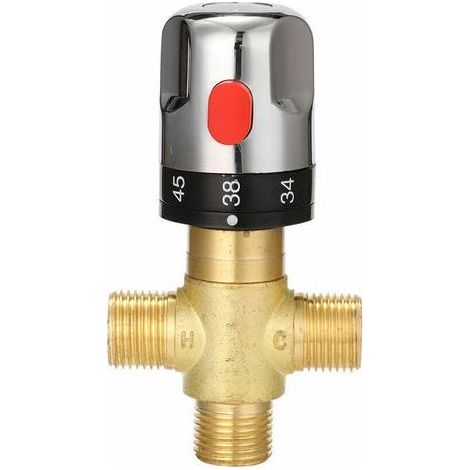 Vanne Thermostatique - Laiton Massif - Pour Douche Murale - Plage Température 20°C à 50°C - Pression 0,05 à 1 Mpa - 1 Pièce (1/5)