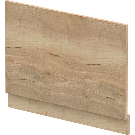 800mm Edge/Power Straight End Bath Panel & Plinth - Textured Woodgrain Autumn Oak