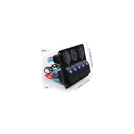 12/24V Yacht Panel Dual USB Socket with Fuse Digital Voltage Waterproof Socket Combination (1/4)