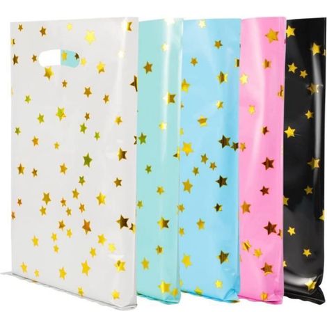 Pochette Cadeau - - 50 Pcs - 25 x 16.5 cm - Motifs Étoiles (1/4)