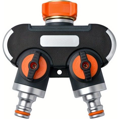 Répartiteur de tuyau d'arrosage à 2 voies avec vanne en Y – Connecteurs 3/4" et 1/2" pour un système d'arrosage efficace (1/5)