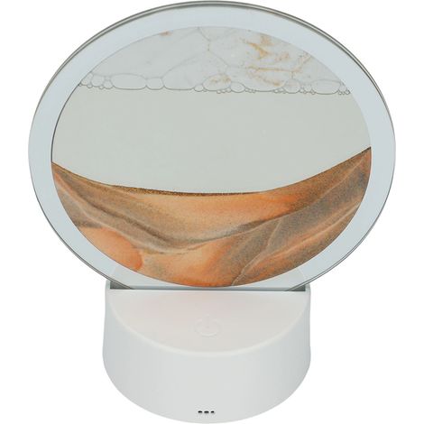 Tischleuchte mit beweglichem Sand, dimmbar, 360° drehbar, USB-Anschluss, 7 Leuchtmodi, Metall und Glas, 20 x 16 x 10 cm, Blau/Gelb/Schwarz/Rot (1/5)