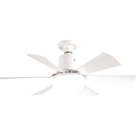 Petit ventilateur de plafond LED, abat-jour plat 40W, ventilateur carré, petit ventilateur télécommandé à 6 pales(hors plafond suspendu) (1/4)