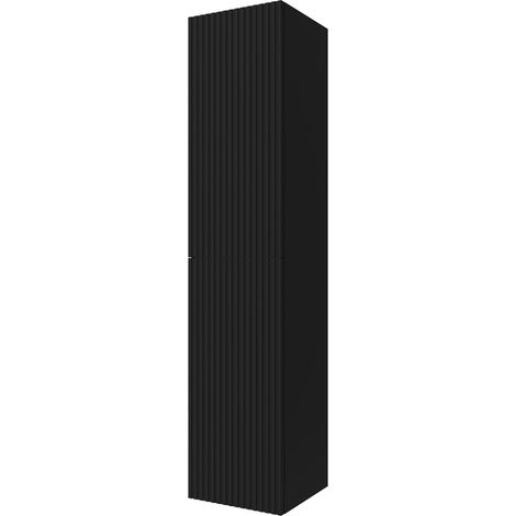 Colonna bagno sospesa 160cm in nero opaco a 2 ante Nara