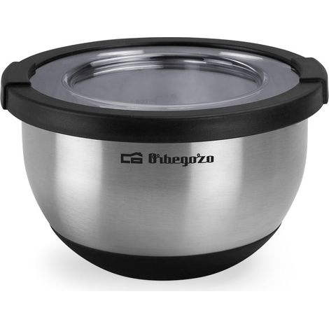 Orbegozo Schüssel de Edelstahl boa 1500 - boa Serie - langlebig und sicher - Fassungsvermögen 1,5l - rutschfester Boden - bpa frei de - spülmaschinenfest -